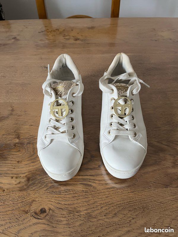 Baskets blanc et or Sergio Tacchini femme pointure 38 Chaussures