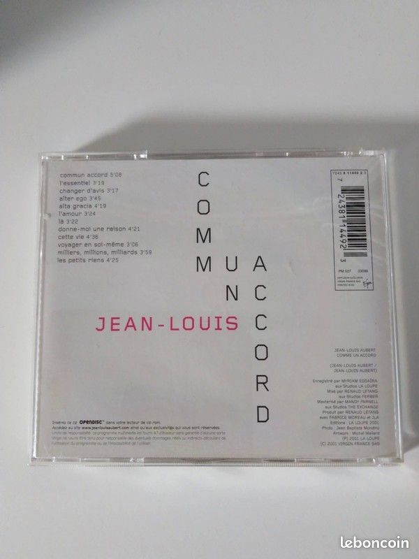 CD Jean Louis Aubert Comme un accord (image 3)