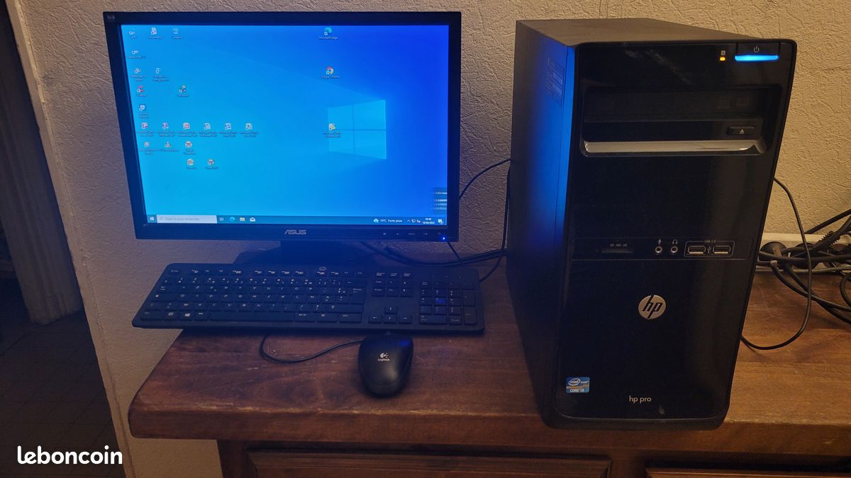 Pc ordinateur tour bureautique complet HP i3 3220 3.30 GHZ 4 GO ram ...