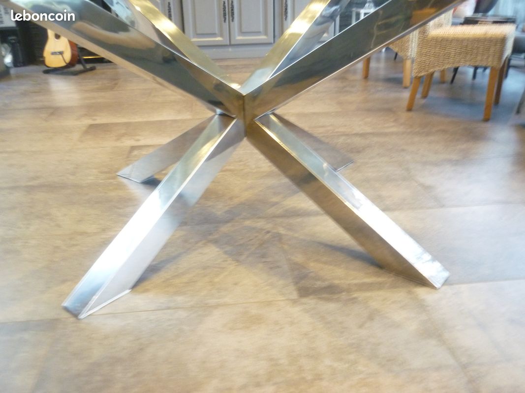 Table 8 PLACES en verre et ET PIEDS INOX (image 4)