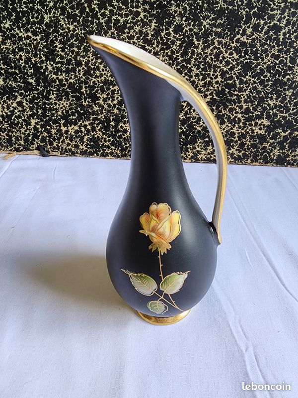 Vase Soliflore pichet feuille d'or Porcelaine ROYAL Bavaria Allemagne (image 1)