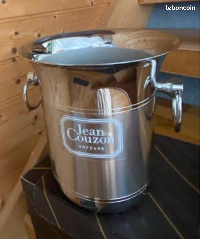 Ancien seau à champagne , Jean COUZON orfèvre tout en INOX - Arts de la table