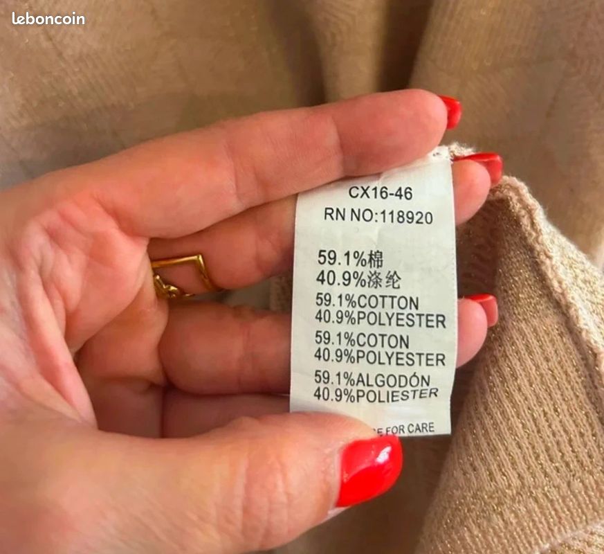 Frnch robe pull beige doré taille M/L (image 6)