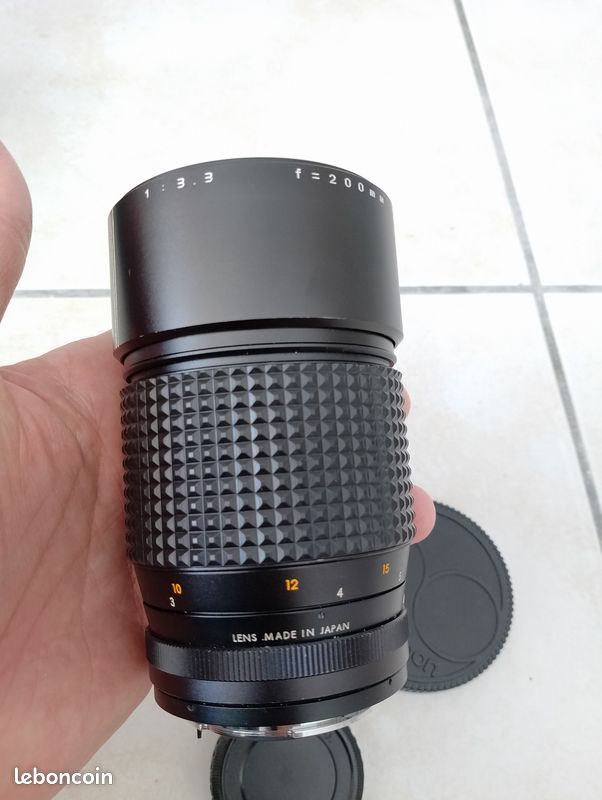 Objectif photo Makinon 200mm 1:3,3 Monture Pentax K - Argentique - Super état (image 3)