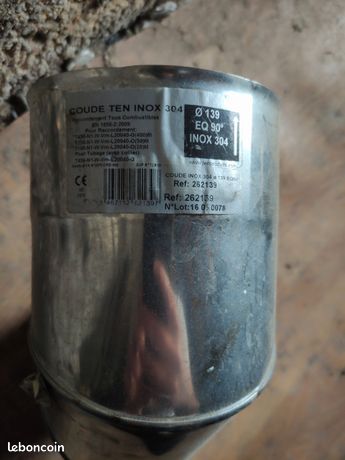 Coude Inox 90° Diamètre 139 Mm - Pour Tubage Gaz, Fuel, Bois - Acier Inox 304 Épaisseur 0,4 Mm