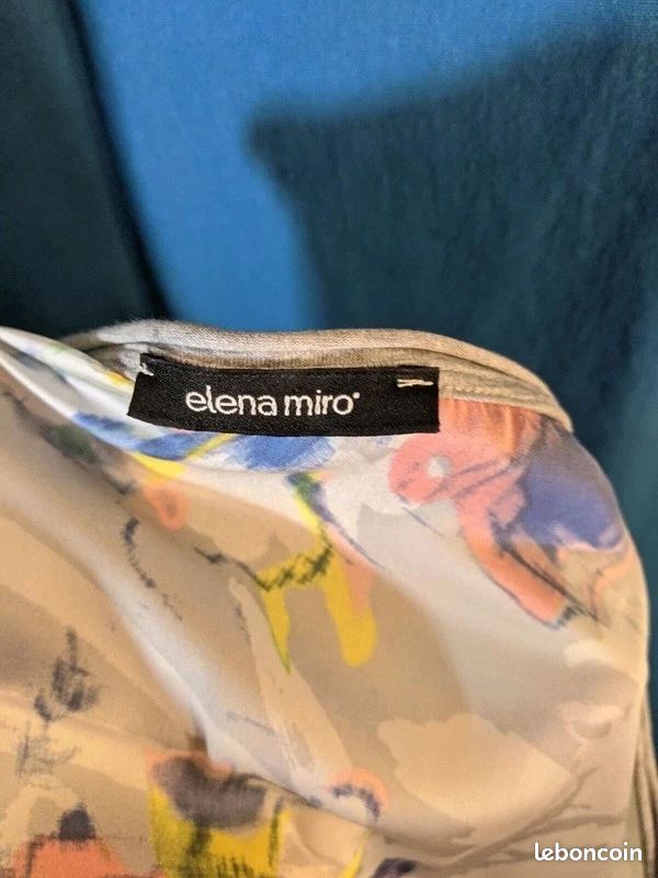 Haut Elena Miro Taille 44 - Manches 3/4, Mélange Gris/vert/rose, Occasion Parfait état