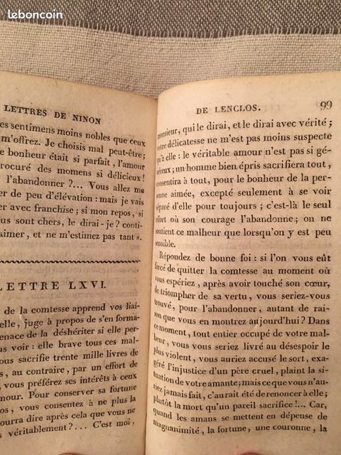 Livres anciens début XIXe à prix cassés : Lettres de Ninon De Lenclos au marquis de Sévigné (image 4)