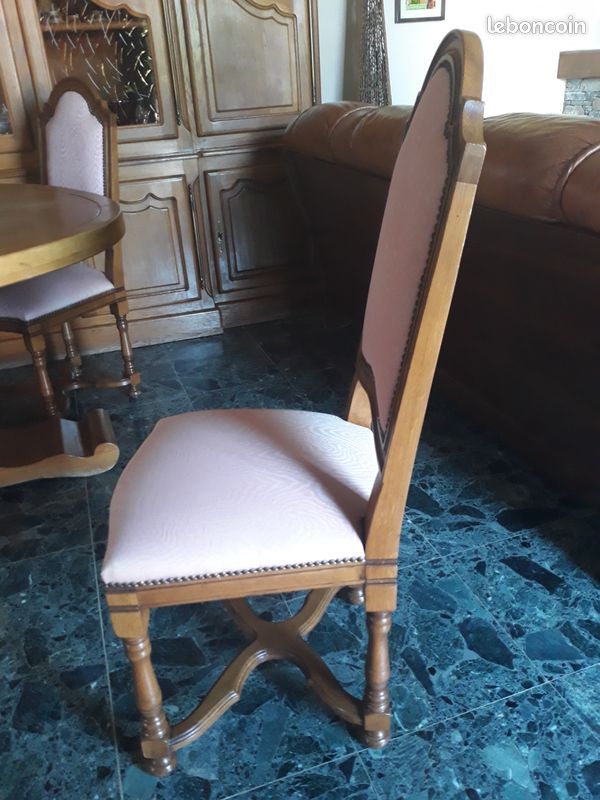 Chaise en bois et tissu style Louis-Philippe Salle à manger (image 2)