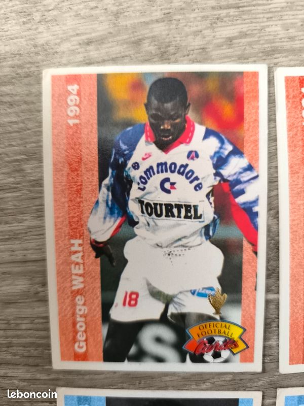 Carte Panini George Weah – PSG 1994 – État Poor (non Gradée)