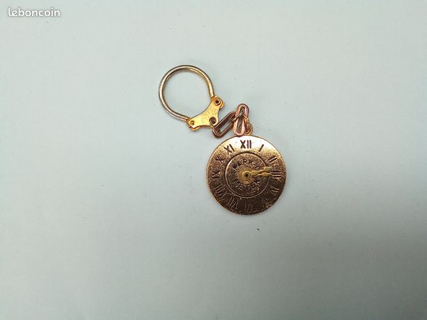 Porte-clés Vintage Années 60/70 – Métal Et Plastique Orange – Fabrication Française – K076