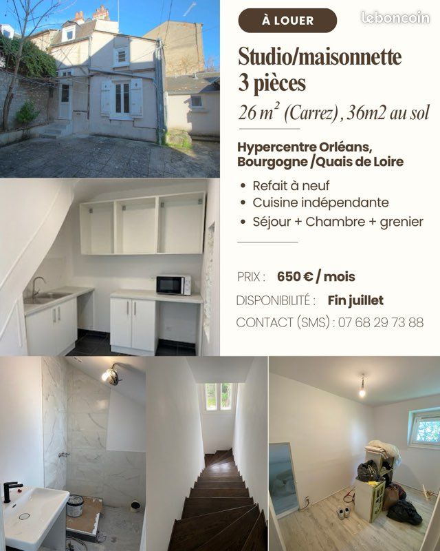 Appartement 2 pièces 26 m² · à Orléans · 26 m² · 650 €
