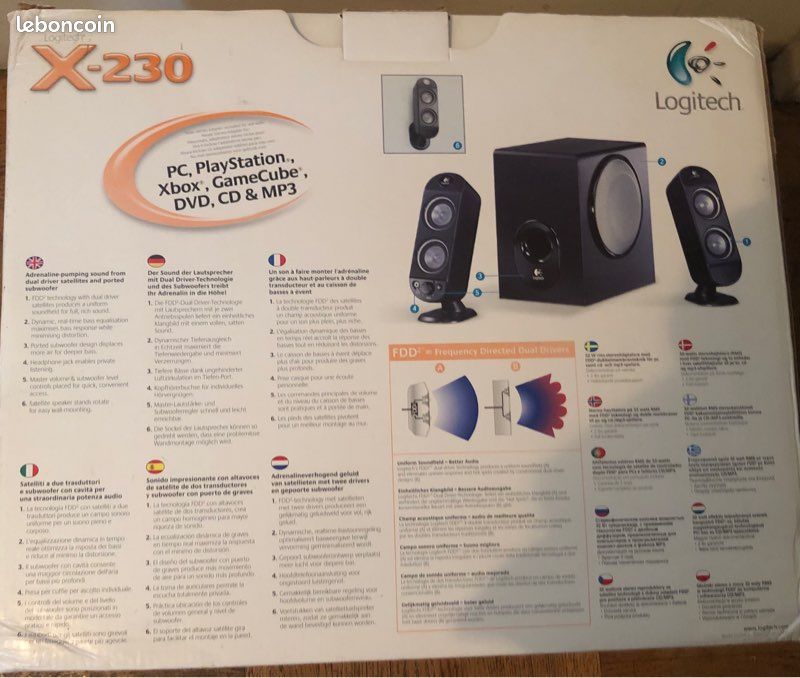 Enceintes + caisson de base ordinateur consoles Logitec (image 4)