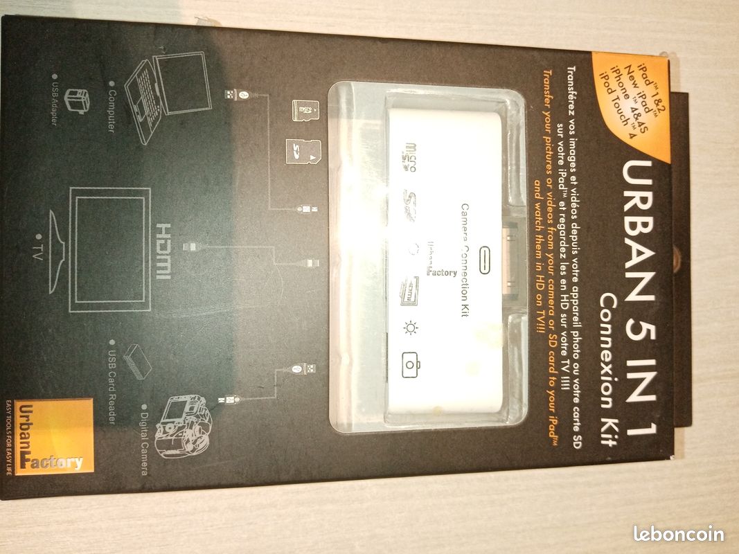 Adaptateur iPad 1&2&New iPhone 4&4S iPod Touch 4 vers TV - Urban 5 in 1 (image 1)