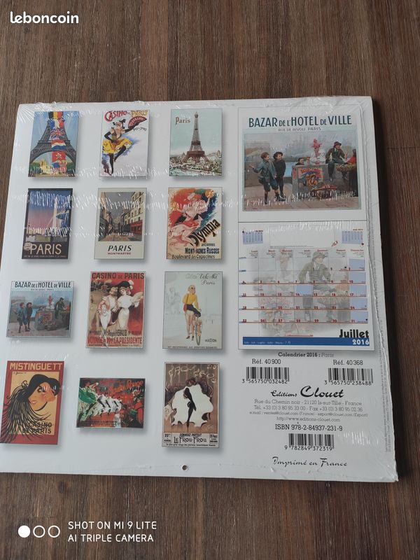 Calendrier sous blister, Paris et autres, pour collection (image 2)