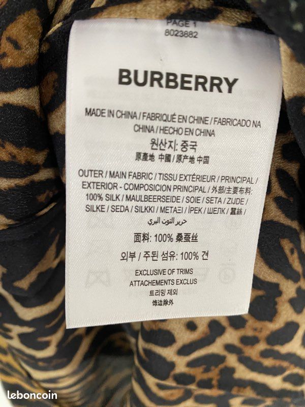 Burberry robe en soie imprimé léopard et python taille 36 (image 7)