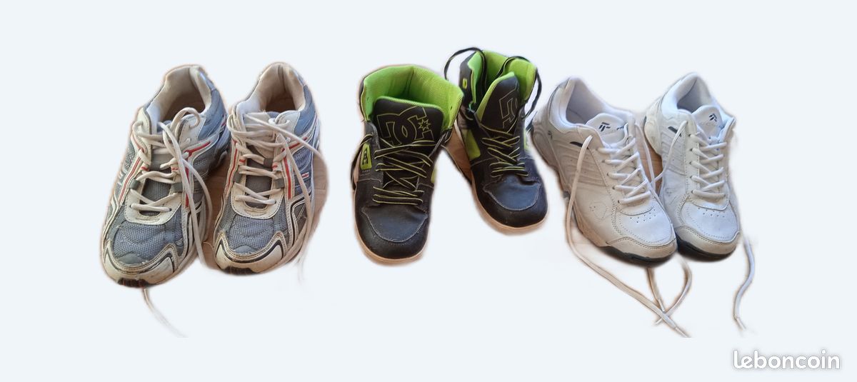 Vends 3 paires de basquettes DC +TECHNOPRO pour garçons ou jeune homme (image 1)