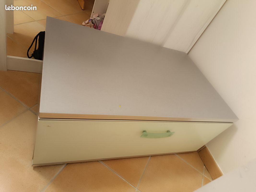 Chambre Gauthier lit, meubles et bureau gris/vert (image 5)