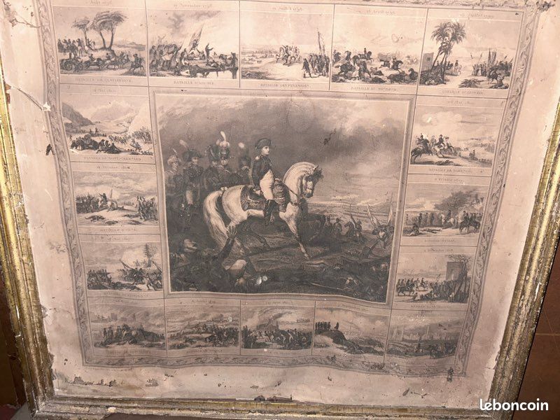 Gravure de Napoléon à Austerlitz dans cadre (image 2)