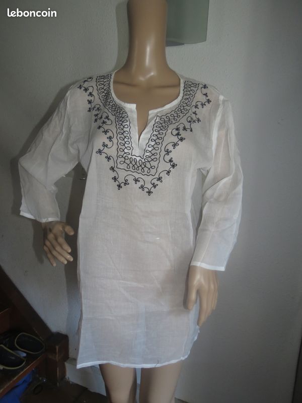 Tunique CB 2008 Col Strass Marron Femme Taille XXL (FR50/US18/UK22/EUR48)