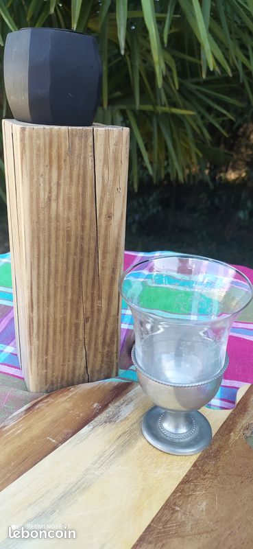 Timbale en verre et métal argenté (image 2)