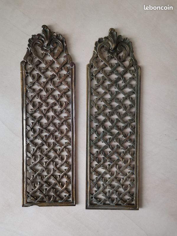 Grande Plaque Poussoir Vintage En Laiton 38 Cm - Protection Pour Porte à Doigts, Finition Poli