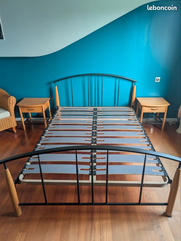 Lit 140x190 + tables de chevet (image 1)