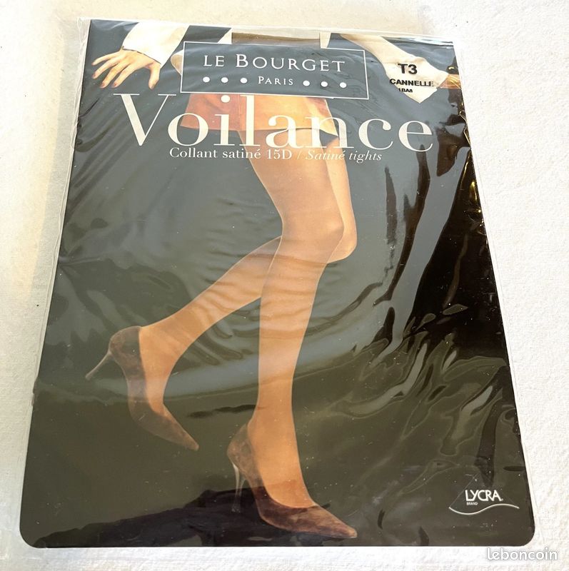 Collants le bourget T3 voile satiné cannelle marron foncé 15 deniers 671/ (image 1)