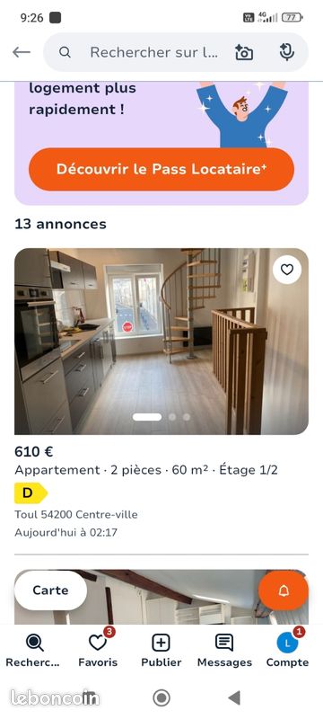 Appartement 2 pièces 60 m² · à Toul · 60 m² · 650 €/mois