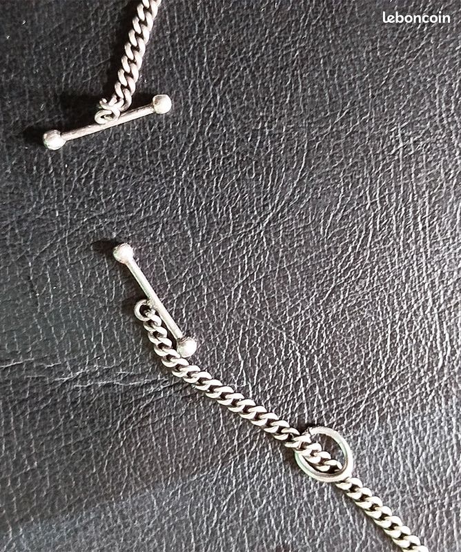 Chaine giletière Chatelaine ancienne de montre de gousset métal