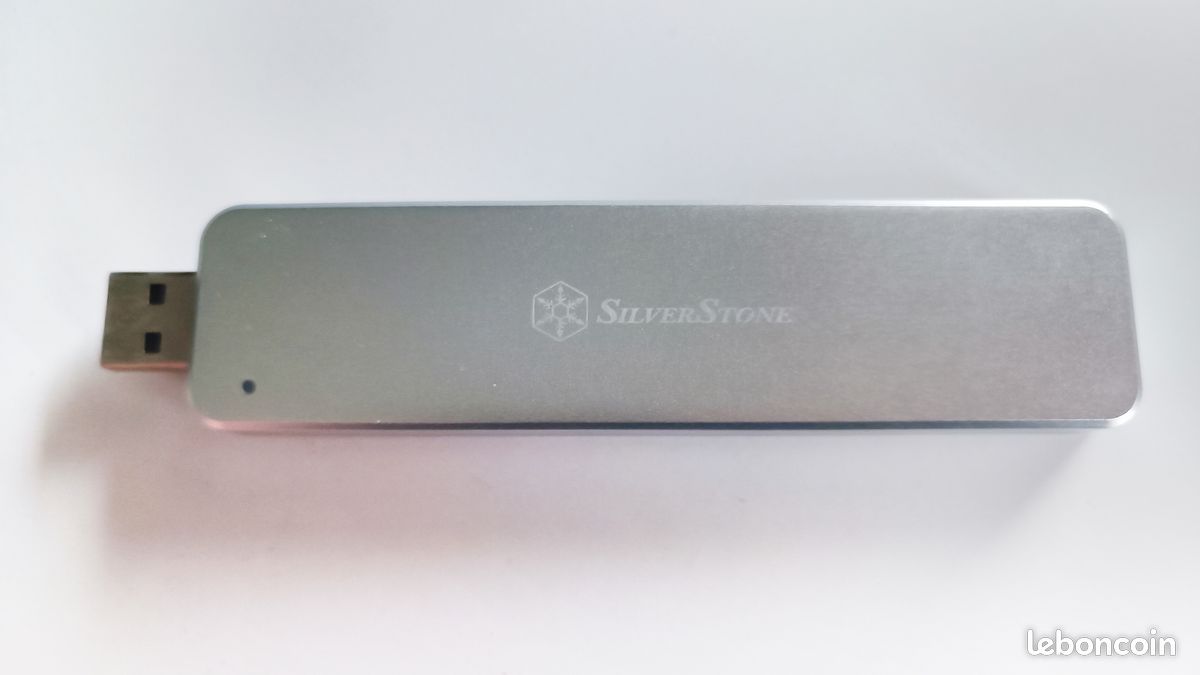 Boîtier externe disque dur M.2 SATA SSD SilverStone SST-MS09S - USB 3.1 Gen 2 (image 1)