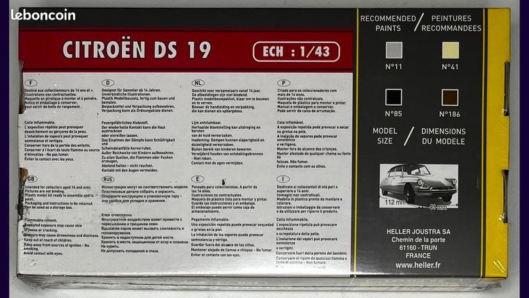 Maquette voiture : Citroën DS 19 - Heller - Rue des Maquettes
