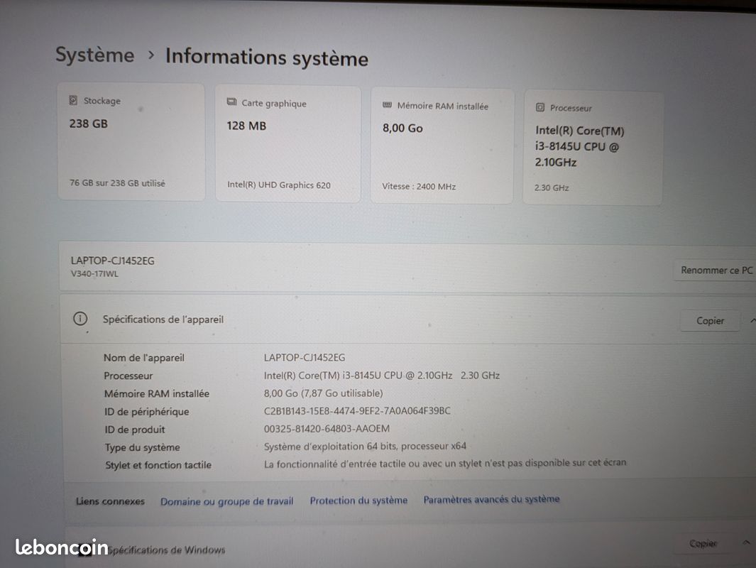 Ordinateur portable Lenovo CJ1452EG (image 7)
