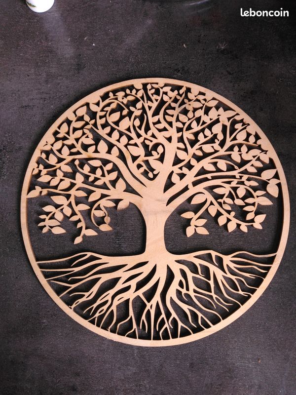 Décoration Murale Arbre De Vie, Découpe Laser Bois, Multicolore, Neuve