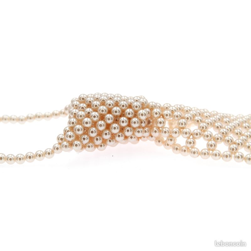 Collier Perles Et Nacre Vintage - Années 1980 - Occasion - Bijou Rétro élégant - Pierre Dominante Perle