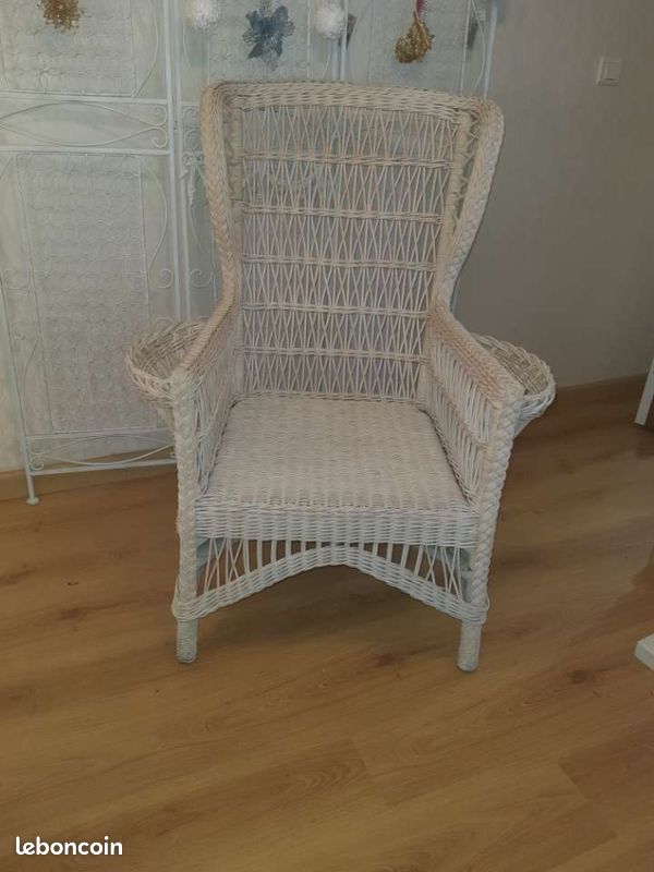Fauteuil ancien osier (image 3)