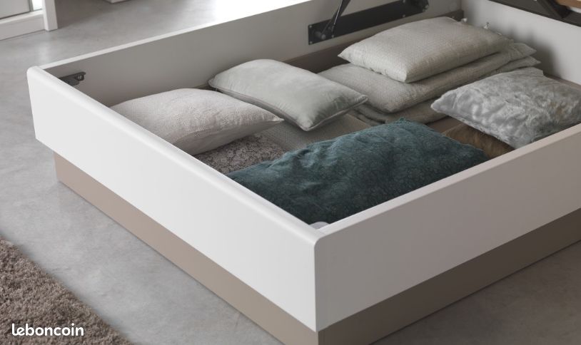 Lit coffre 160 x 200 CELIO - chêne clair / PARFAIT ETAT (image 4)
