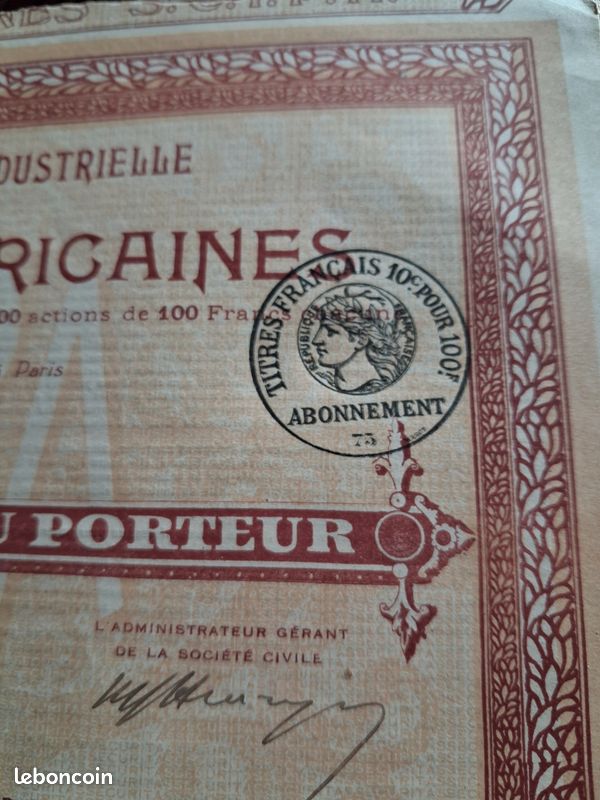 Action Sociéte Commerciale &Industrielle Palmeraies Africaines avec coupons collectio (image 2)