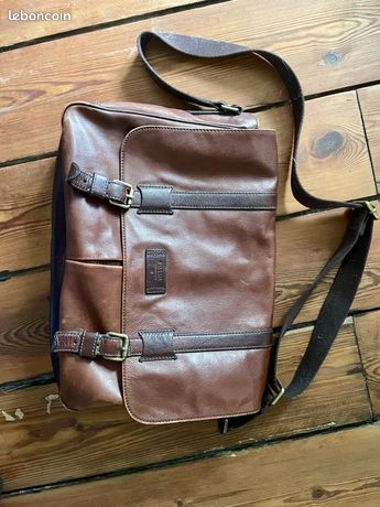 Sac Bandoulière En Cuir Marron Fossil - Occasion En Bon état
