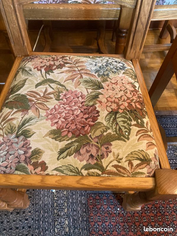 Chaises de salle à manger en chêne de style rustique (image 2)
