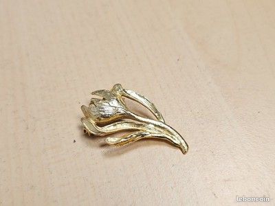 Broche Ancienne Vintage - Métal Doré - Style Rétro - Bijou D'Occasion De Collection - France