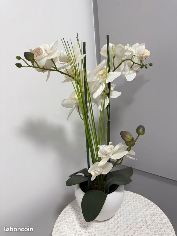 Orchidée artificielle blanche en pot - décoration (image 4)