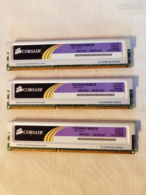 Barrettes de mémoire Corsair 6 GB (image 2)