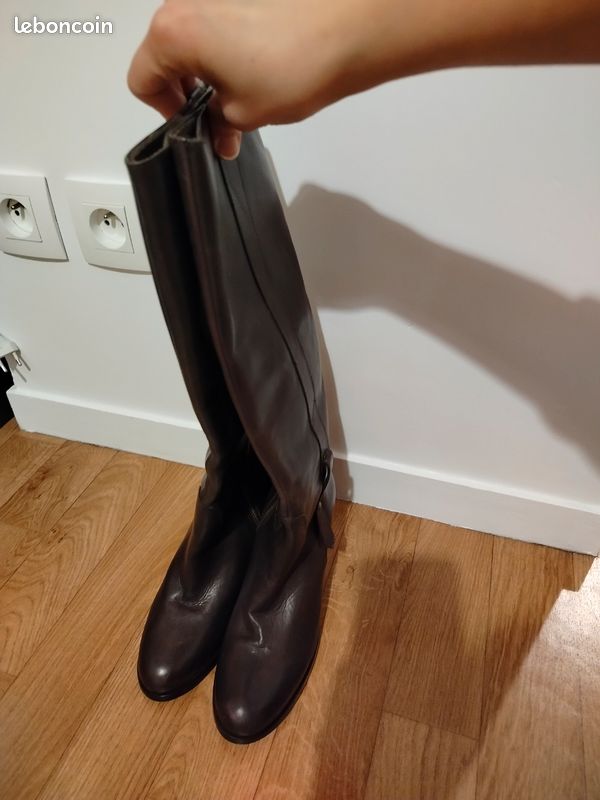 Bottes hautes marron chocolat T 37 (image 2)