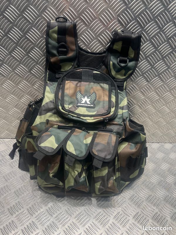 SYSTÈME MODULAIRE MILITAIRE VESTE TACTIQUE AIRSOFT SANGLE PAINTBALL SÉCURITÉ NOI