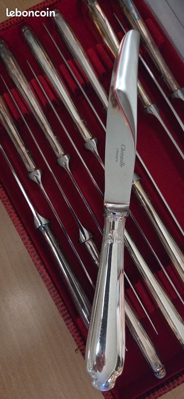 COUTEAU A DECOUPER 32,7 cm CHRISTOFLE FRANCE COQUILLE VENDOME - METAL