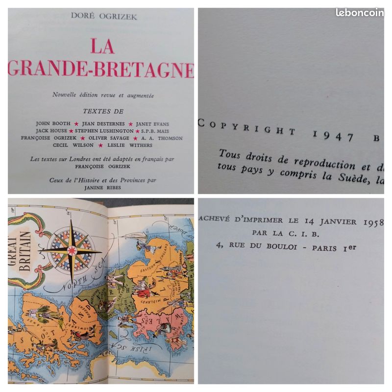 Lot de 6 ODÉ Le monde en couleurs DORÉ OGRIZEK : L'ITALIE 1959 + LA FRANCE 1957 + LA SUISSE 1958 + LE PORTUGAL 1960 + LA GRANDE BRETAGNE 1958 + L'AFRIQUE DU NORD 1952 (image 19)