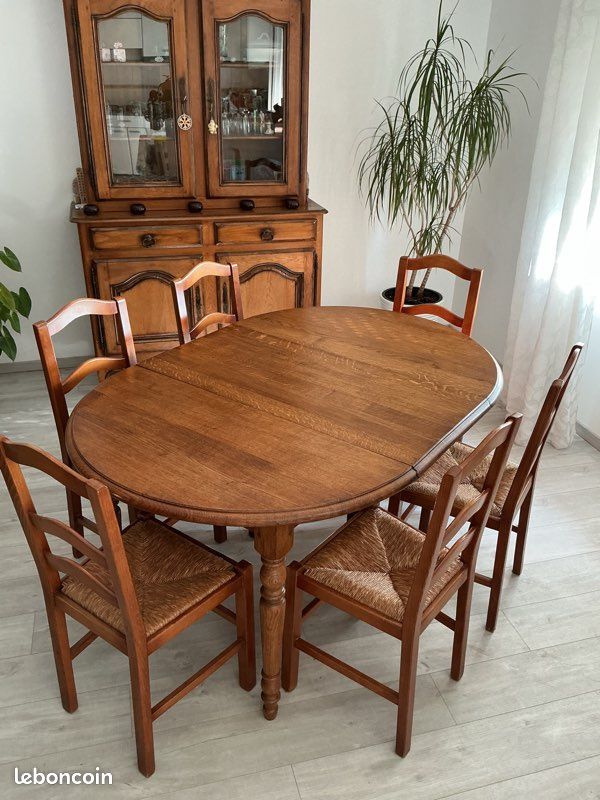 Ensemble salle à manger complet en bois massif (image 1)