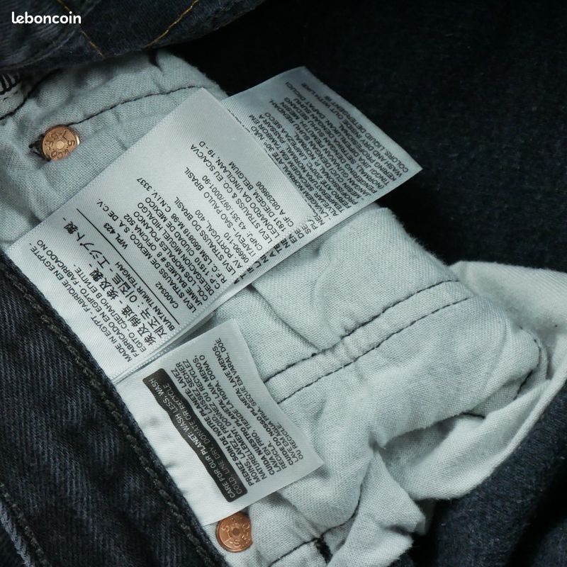 Levi Strauss Jean Levis 501 Taille W34/L34 Homme Noir #QWE3870