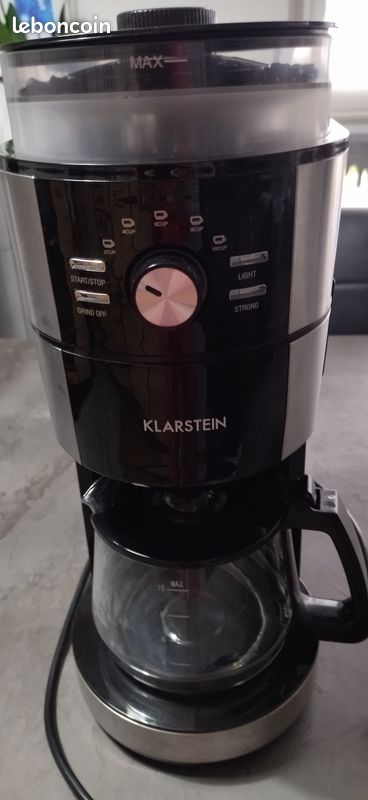 Klarstein GrandPresso Touch Machine à café en grain 20 Bars, 1350 W, Écran tactile, Broyeur