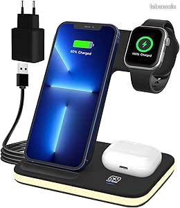 UGREEN agFlow 2 en 1 Chargeur Induction iPhone Qi Pliable Copatible avec agSafe iPhone 16